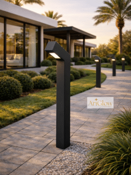 AriGlow 39Inch Bollard Led Light WaterProof For Garden Aluminium Body For Outdoor Area – Graphite Grey With Warm White Color With E-27 Holder In India