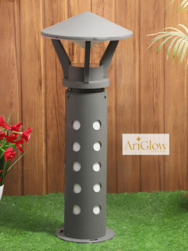 AriGlow 27Inch WaterProof Bollard Garden Light Led Aluminium Body For Outdoor Area, Garden – Graphite Grey With Warm White Color With E-27 Holder In India